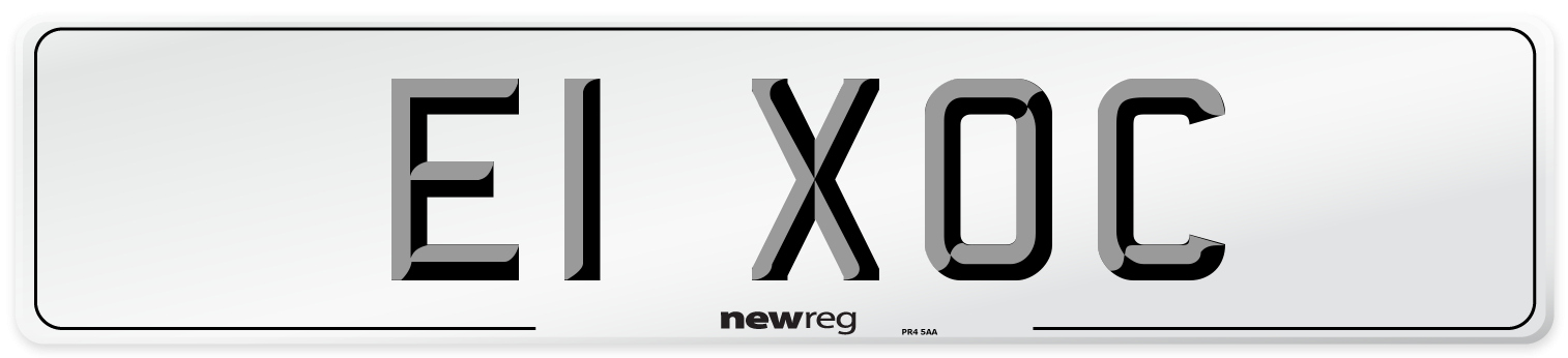 E1 XOC Number Plate from New Reg